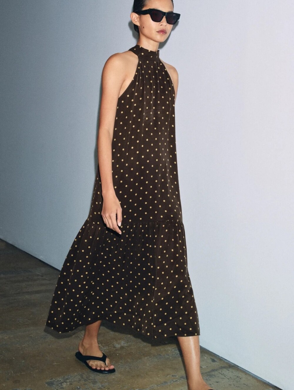 ZARA ZW COLLECTION HALTER POLKA DOT DRESS